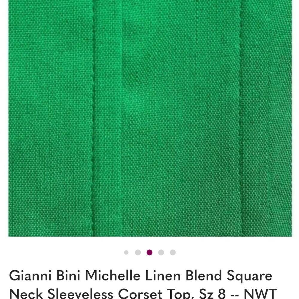 Gianni Bini Michelle Linen Blend Square Neck Sleeveless Corset Top, Sz 8 -- NWT - Picture 7 of 9
